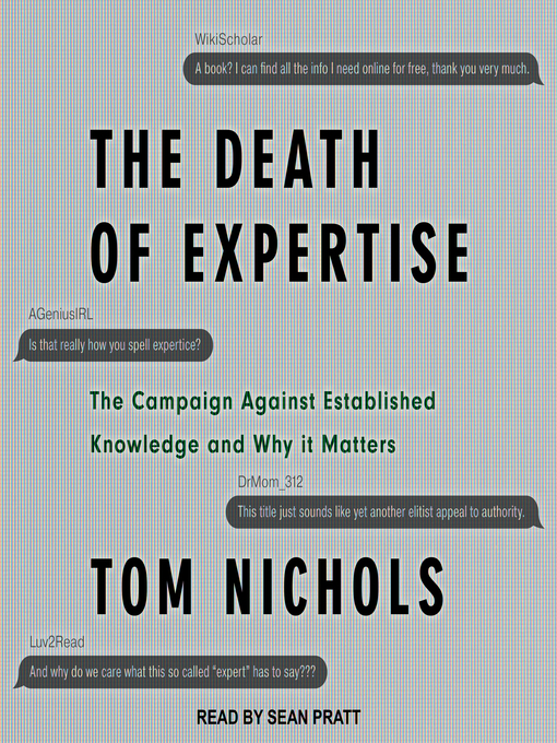 Title details for The Death of Expertise by Tom Nichols - Wait list
